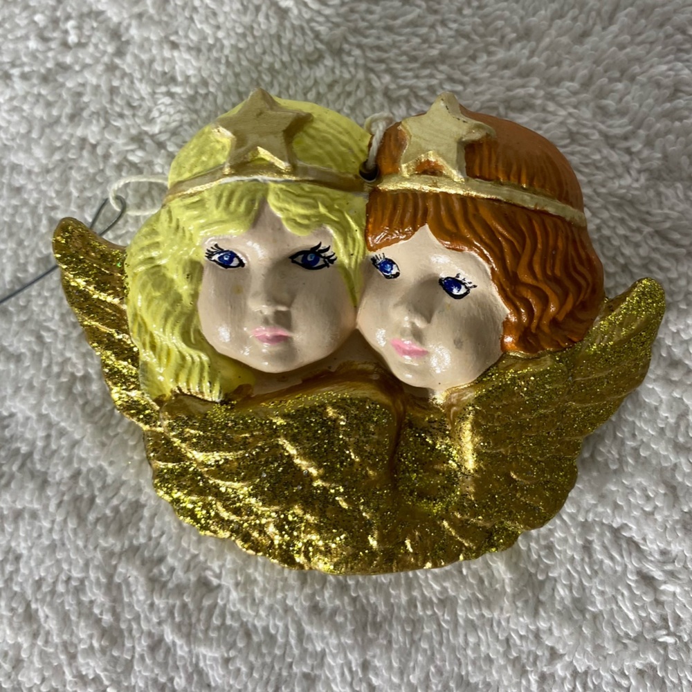 5/$35 Vintage Hand Painted Angel Cherub Ceramic Christmas Tree Ornament